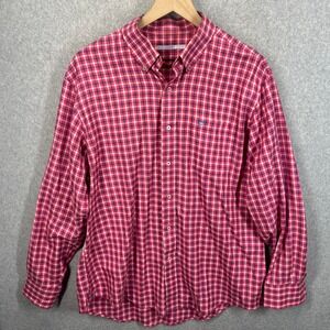 Southern Tide Button Down Shirt Mens‎ L Pink Blue Plaid Long Sleeve Pocket EUC